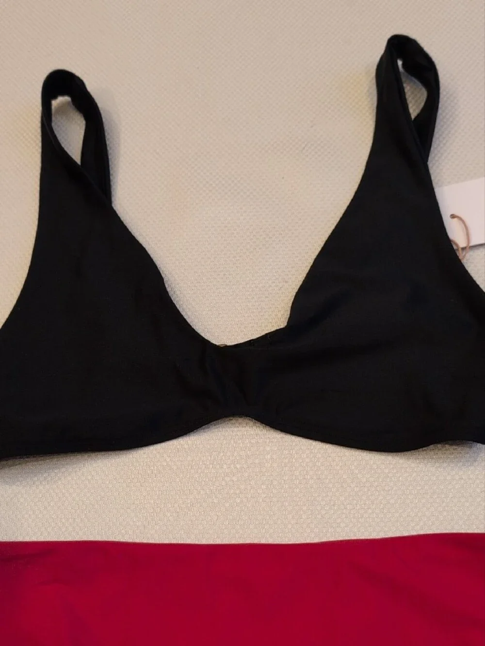 Quince Black Top with Red Bottom Bikini